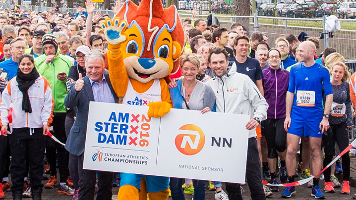 
        Rien van Haperen (Director EC Athletics 2016), Ellen van Langen (1992 Olympic Champion) and Remco Barbier (NN Group Manager Branding) marked the start of the partnership at the NN CPC Run in The Hague. 
      