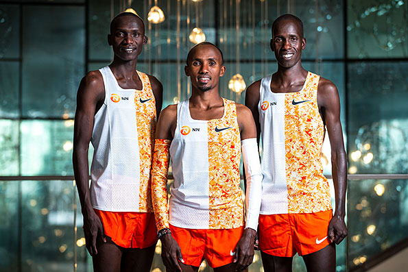 
        From left to right: Joshua Cheptegei, Abdi Nageeye, Josphat Boit
      